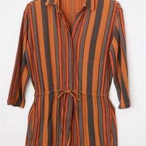 James Perse Striped Orange and Black shorts one piece
